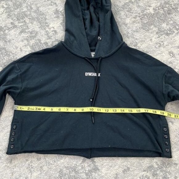 Gymshark Power Down Cropped Hoodie Sweatshirt Black Athletic Lounge Sz S - Picture 6 of 11